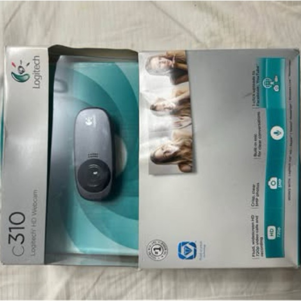 Logitech C310 720P/30FPS HD Webcam - Black SEALED NEW